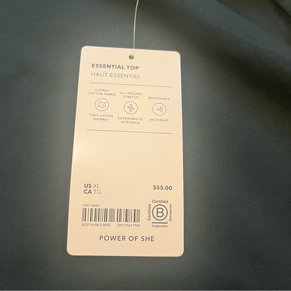 Athleta Women’s NEW Essential Top Long Sleeve Green Cypress XL Lightweight - Picture 5 of 16